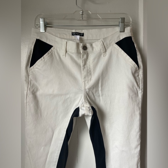 Venus off white/black stretch jeans, size 10, like new - Picture 2 of 4